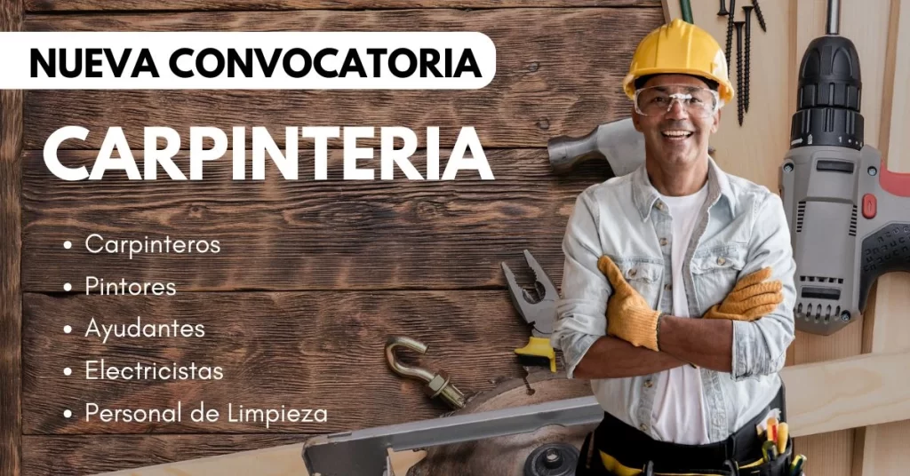 🪚 ¡Se buscan carpinteros! Vacantes disponibles